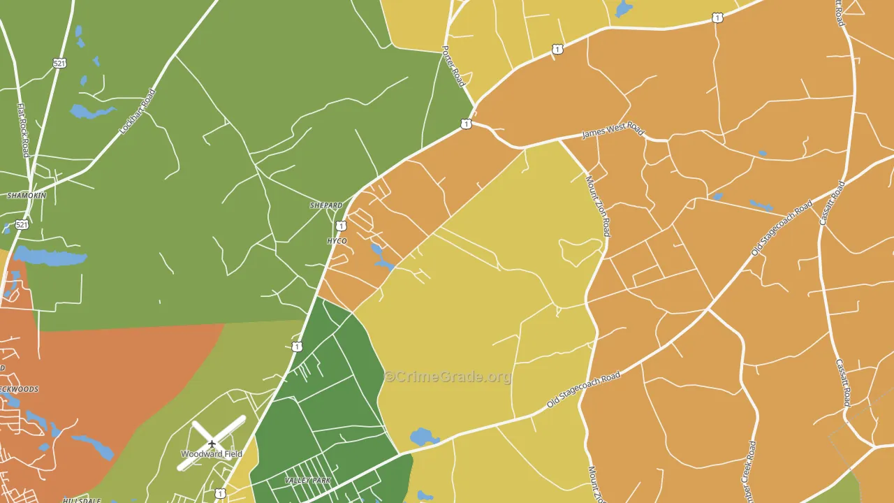 Shepard, SC Map of Assault Rates