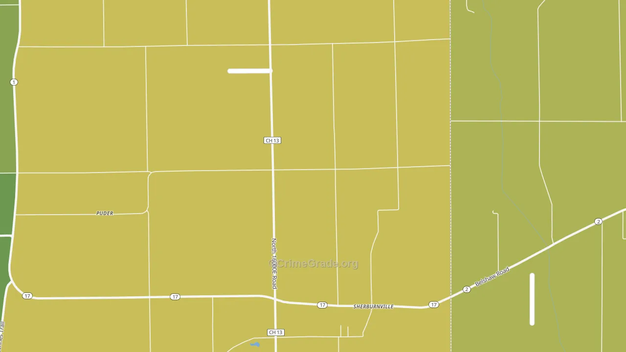 Sherburnville, IL Map of Assault Rates