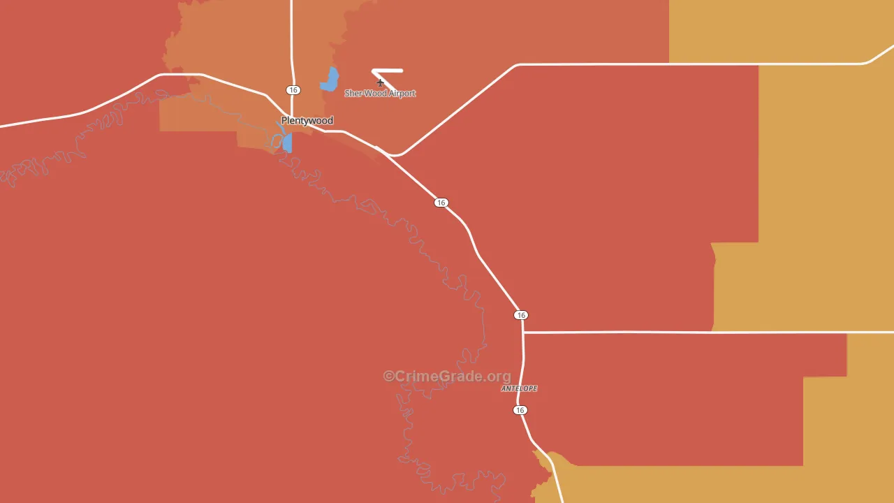 Sheridan County, MT Map of Assault Rates