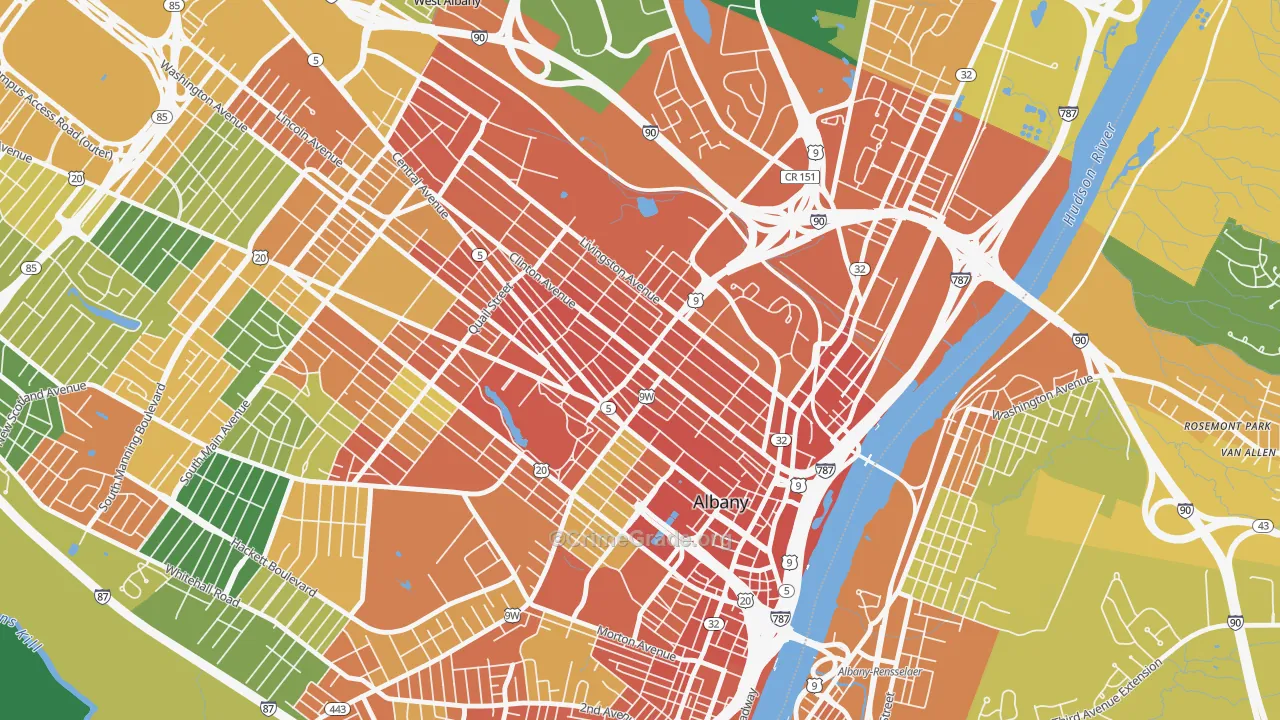 Sheridan Hollow, Albany, NY Map of Assault Rates