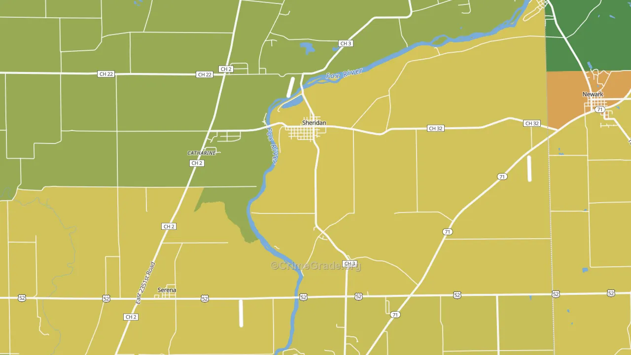 Sheridan, IL Map of Assault Rates
