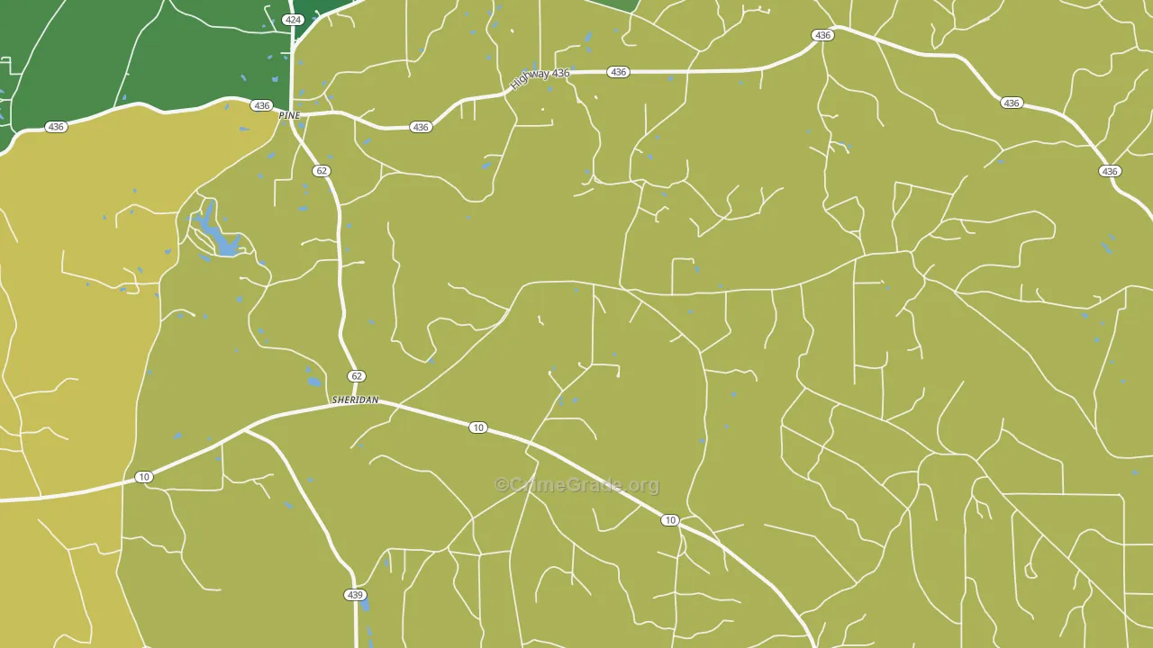 Sheridan, LA Map of Assault Rates