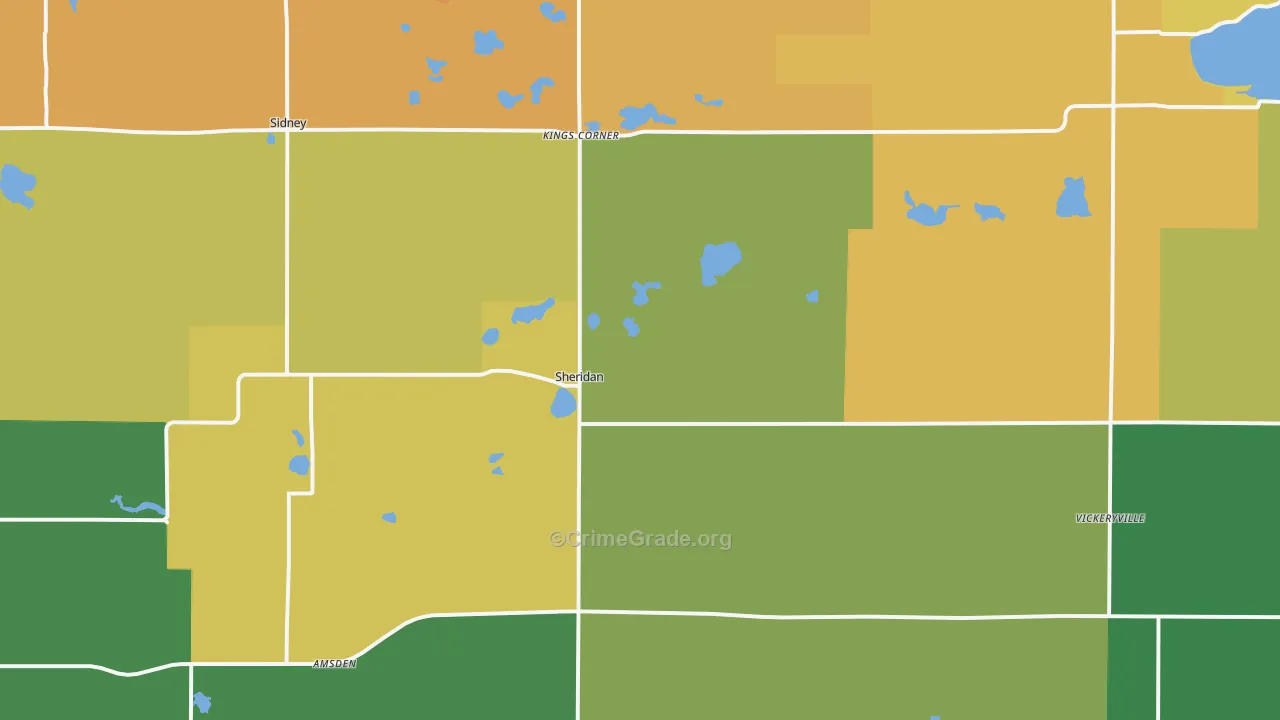 Sheridan, MI Map of Assault Rates