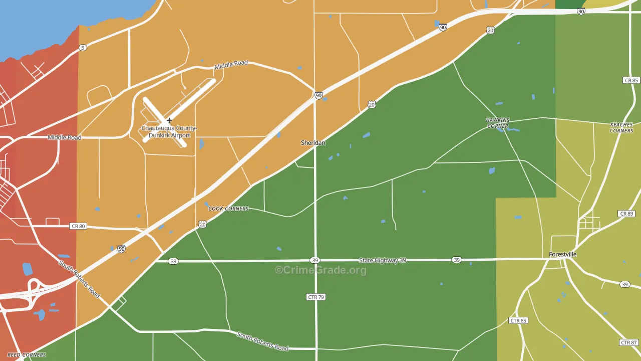 Sheridan, NY Map of Assault Rates