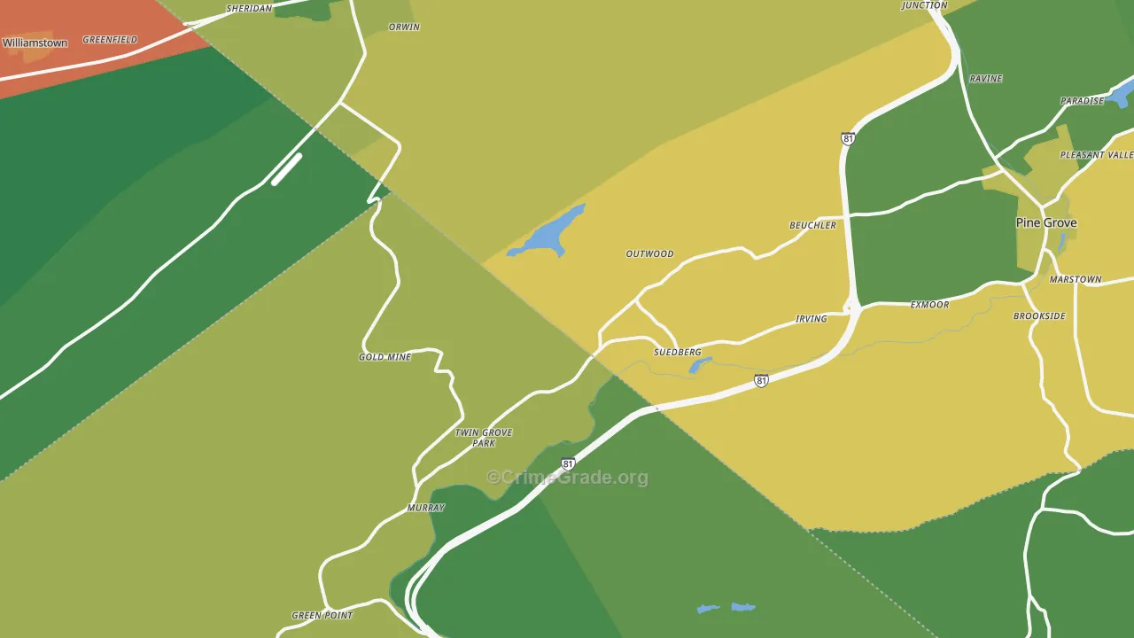Sheridan, PA Map of Assault Rates