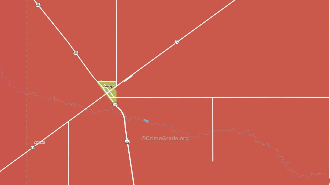Sherman County, TX Map of Assault Rates