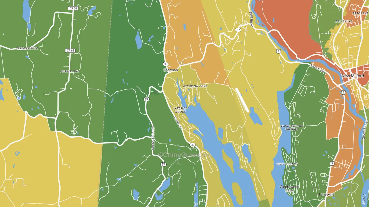 Sherman, CT Map of Assault Rates