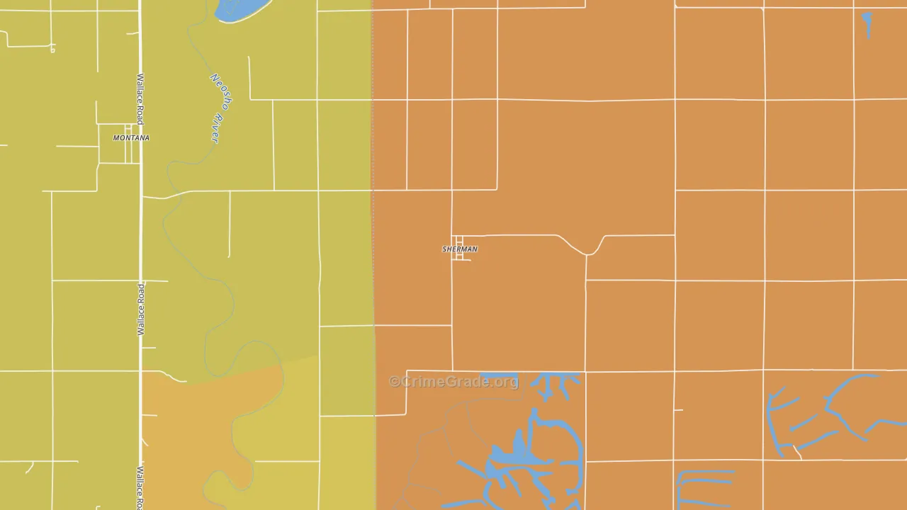 Sherman, KS Map of Assault Rates