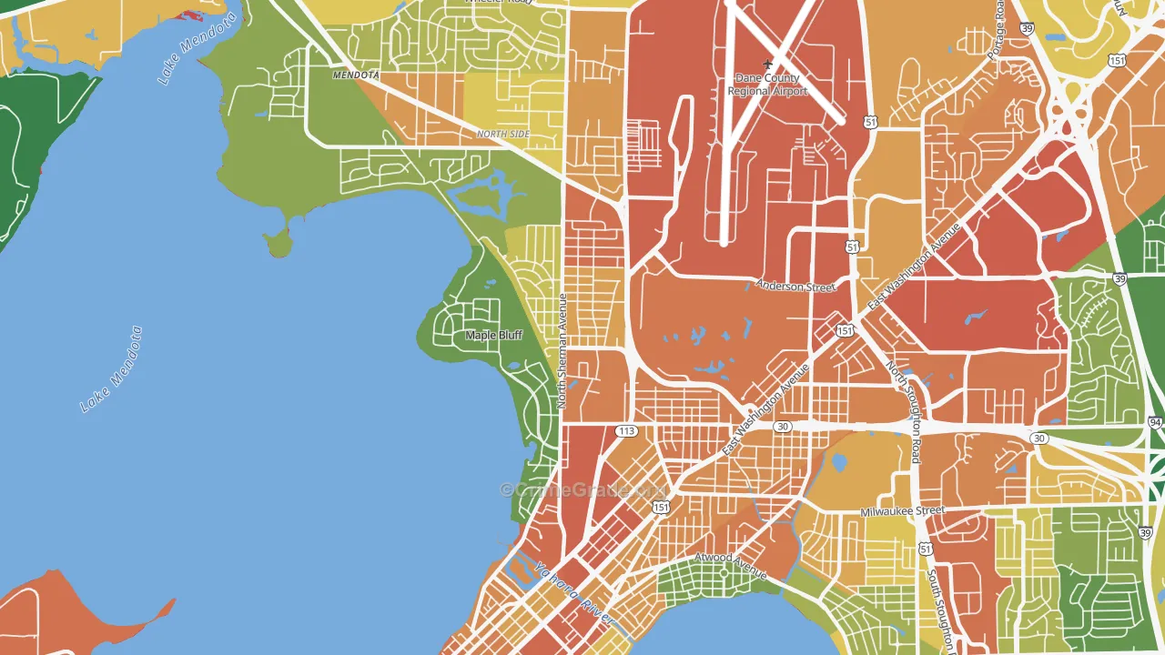 Sherman, Madison, WI Map of Assault Rates