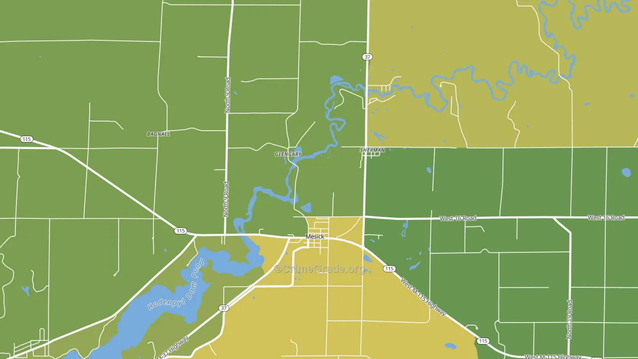 Sherman, MI Map of Assault Rates