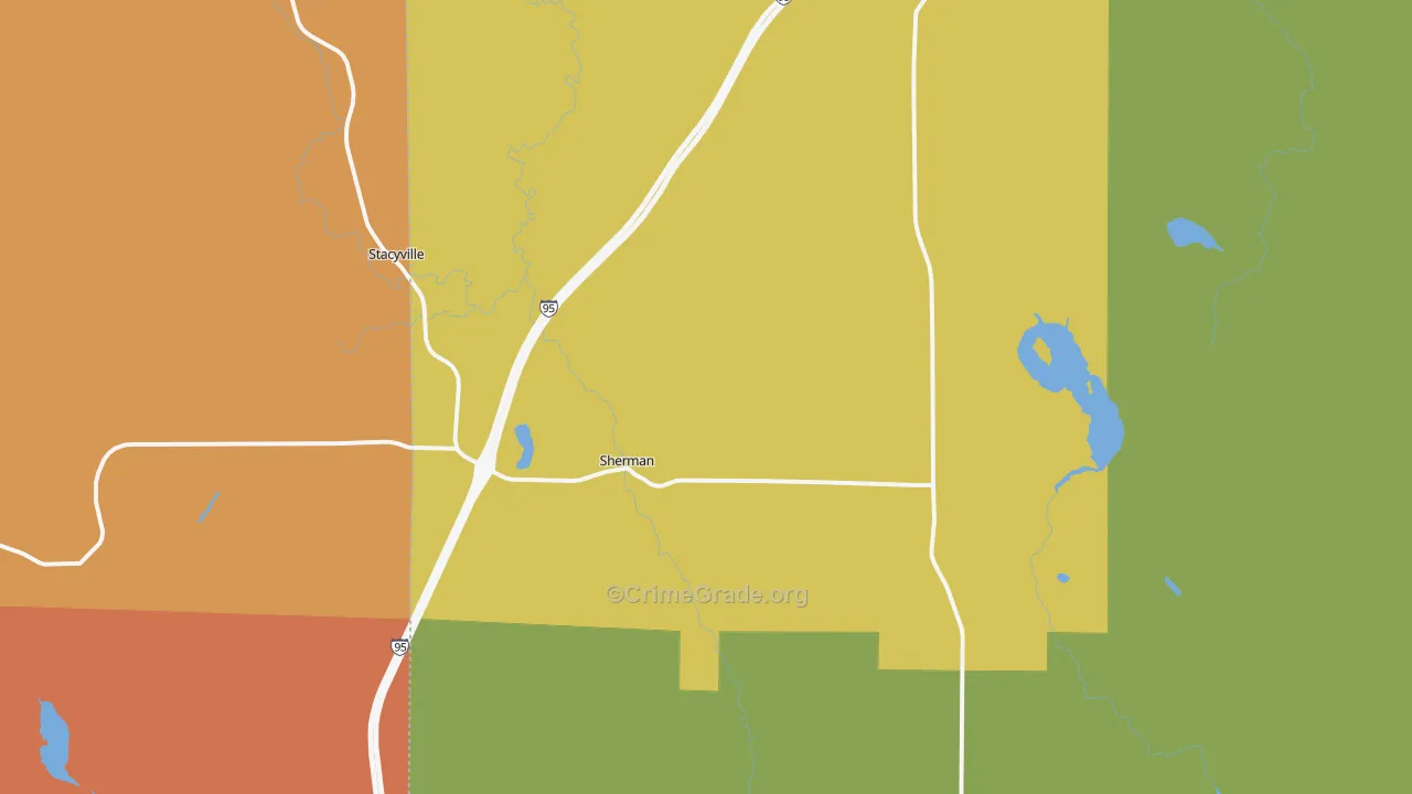 Sherman Mills, ME Map of Assault Rates