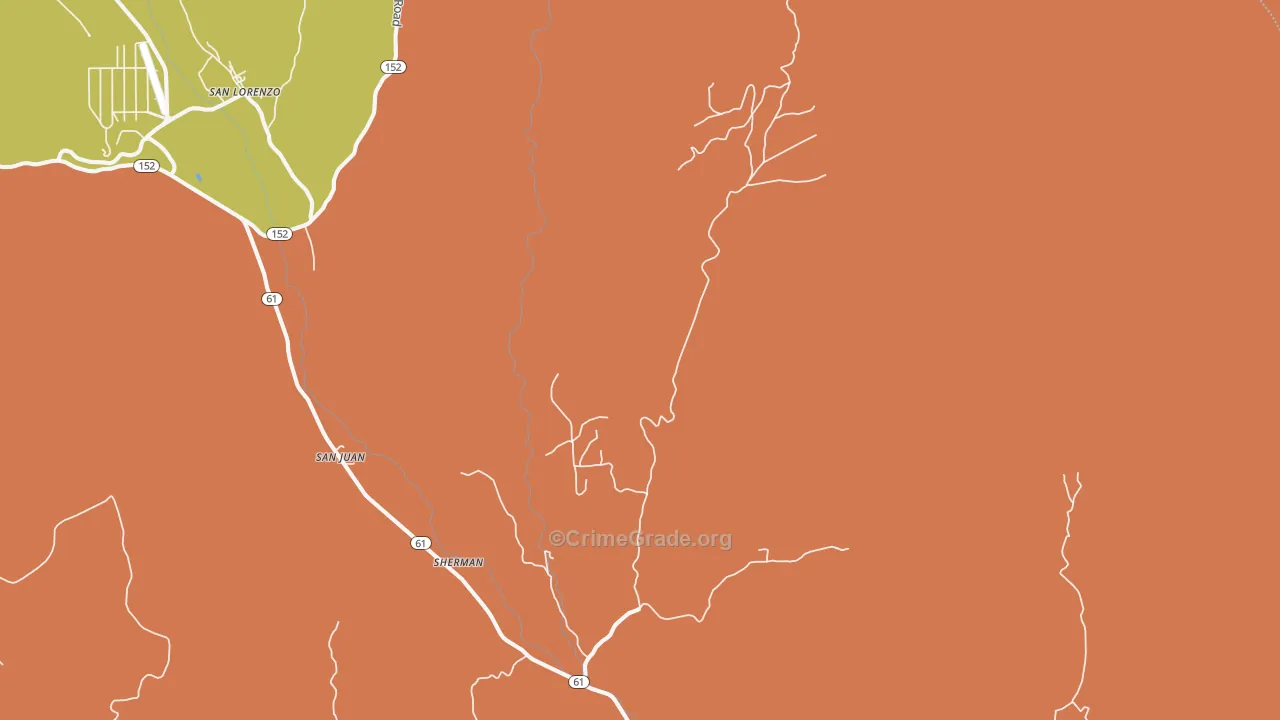 Sherman, NM Map of Assault Rates