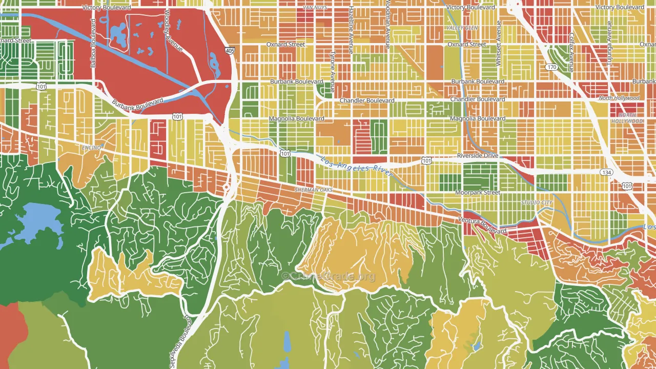 Sherman Oaks, CA Map of Assault Rates