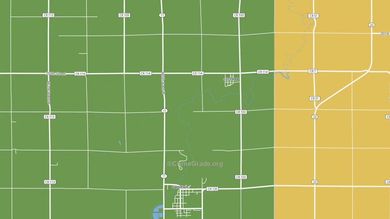Sherman, SD Map of Assault Rates