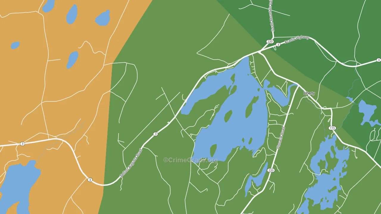 Shermans Corner, ME Map of Assault Rates