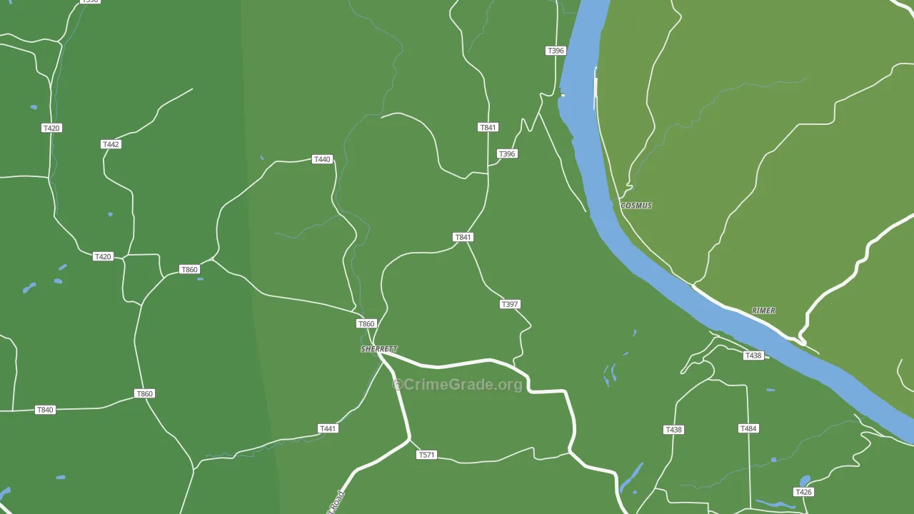 Sherrett, PA Map of Assault Rates
