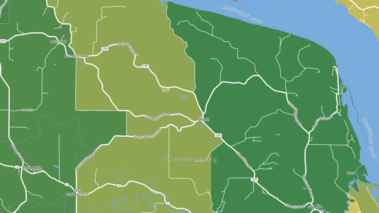 Sherrill, IA Map of Assault Rates