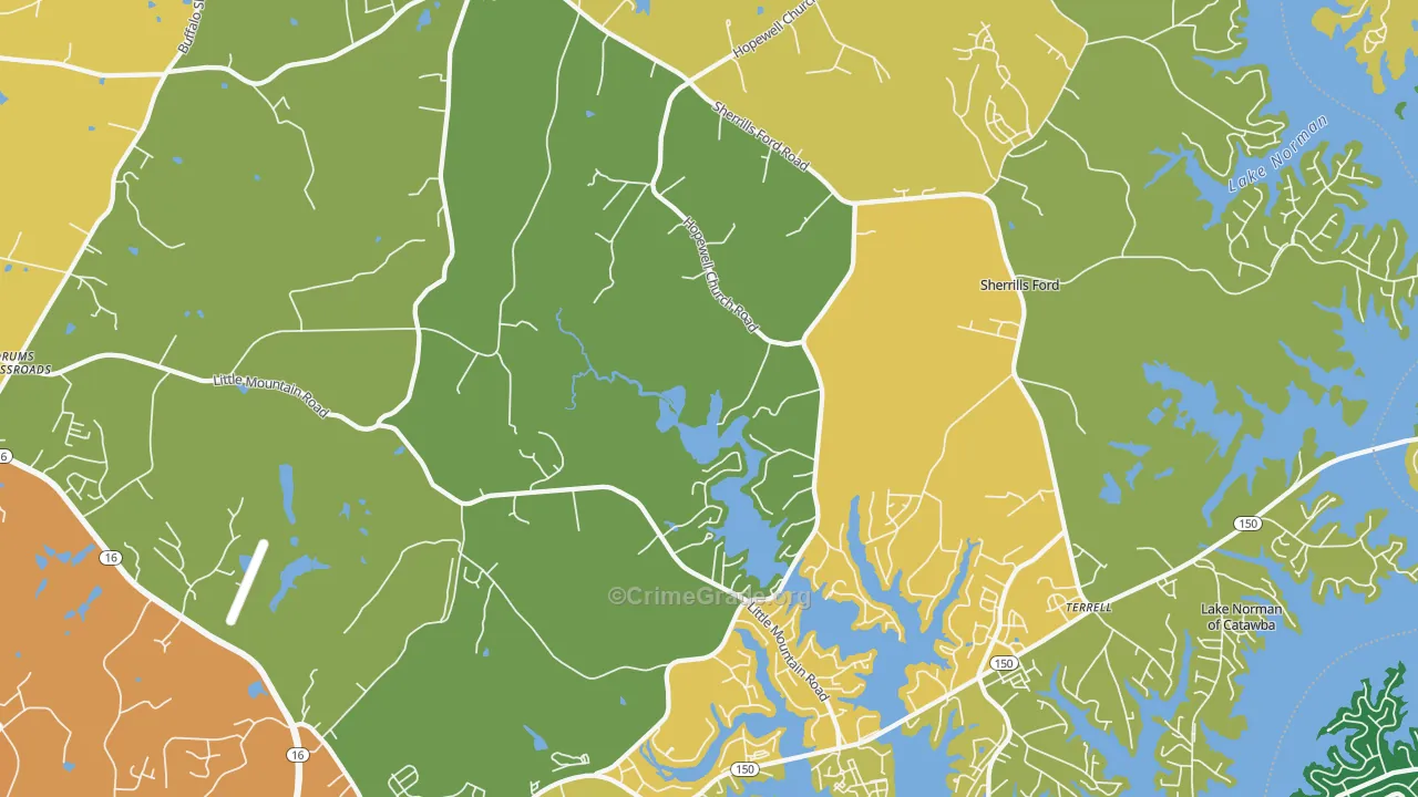 Sherrills Ford, NC Map of Assault Rates