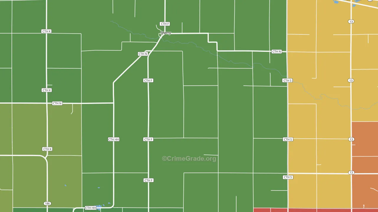Sherry, WI Map of Assault Rates