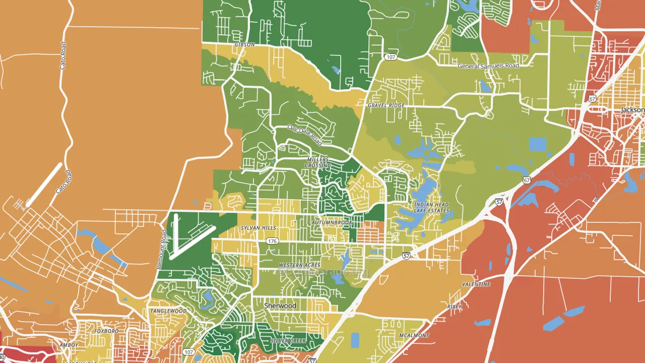 Sherwood, AR Map of Assault Rates