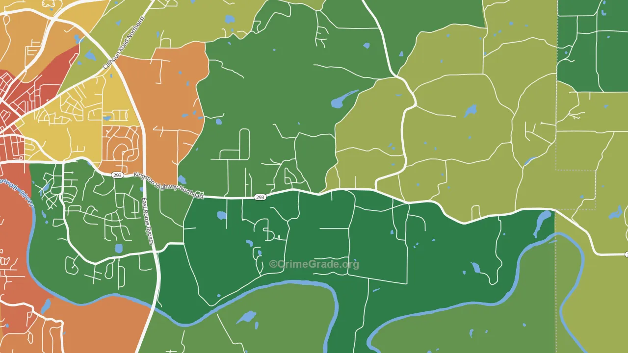 Sherwood Forest, GA Map of Assault Rates