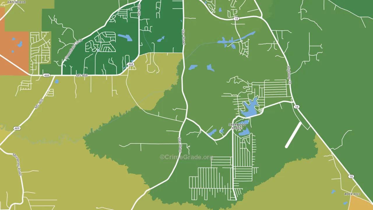 Sherwood Forest, MS Map of Assault Rates