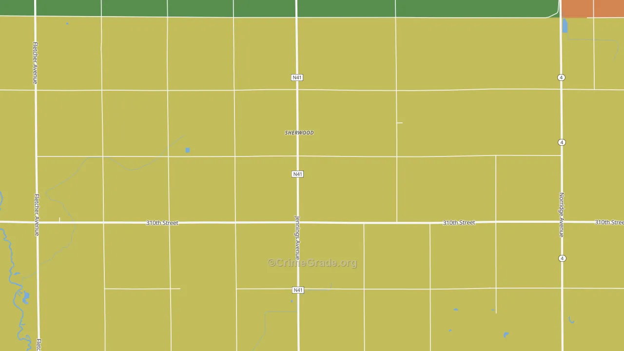 Sherwood, IA Map of Assault Rates