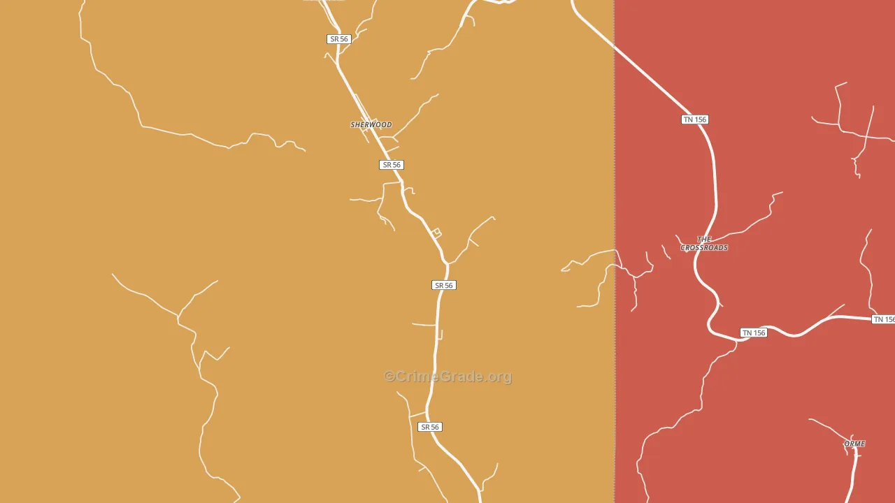 Sherwood, TN Map of Assault Rates