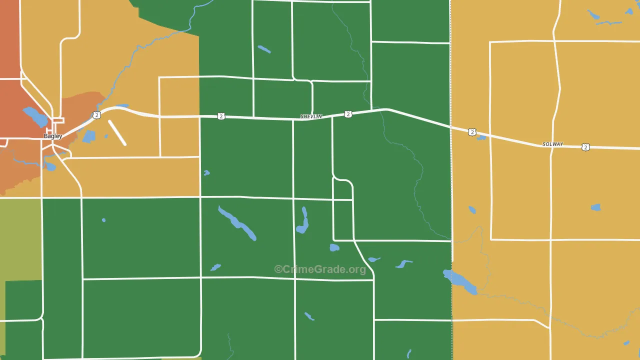 Shevlin, MN Map of Assault Rates
