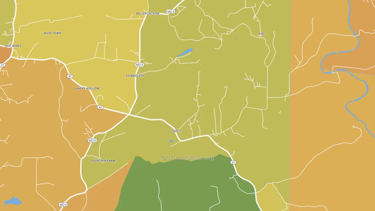 Shibboleth, MO Map of Assault Rates
