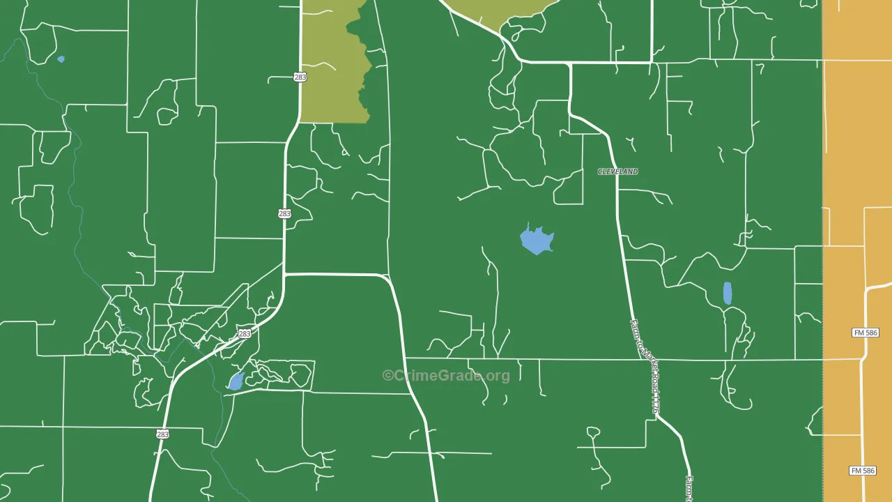 Shields, TX Map of Assault Rates
