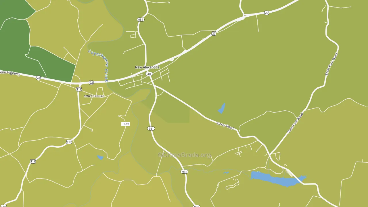 Shieldsburg, PA Map of Assault Rates