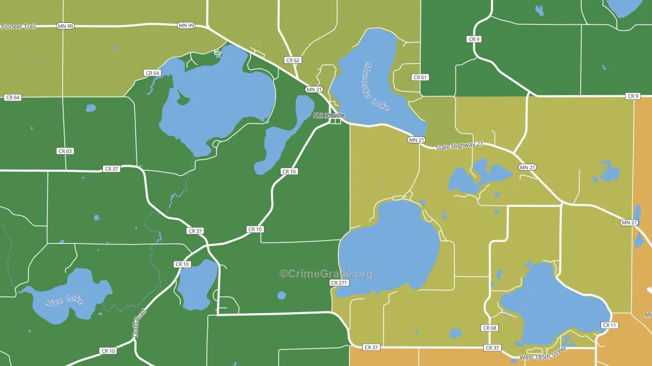 Shieldsville, MN Map of Assault Rates