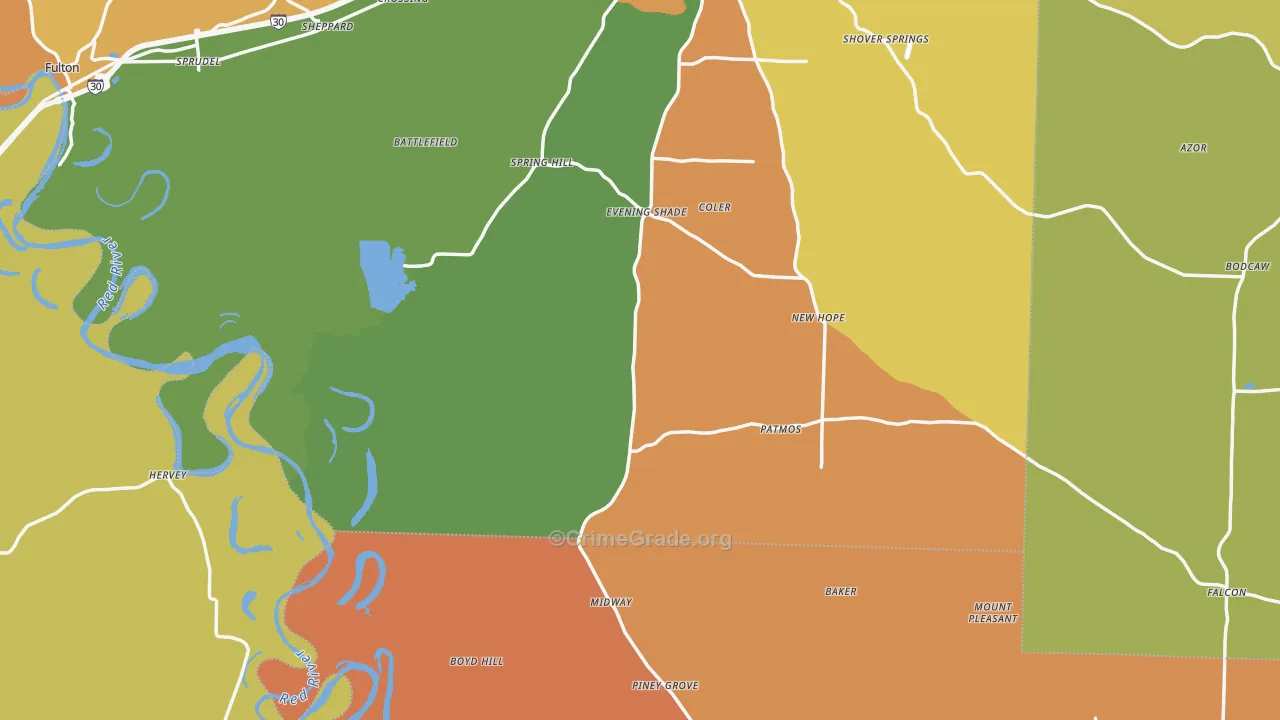 Shiloh, AR Map of Assault Rates