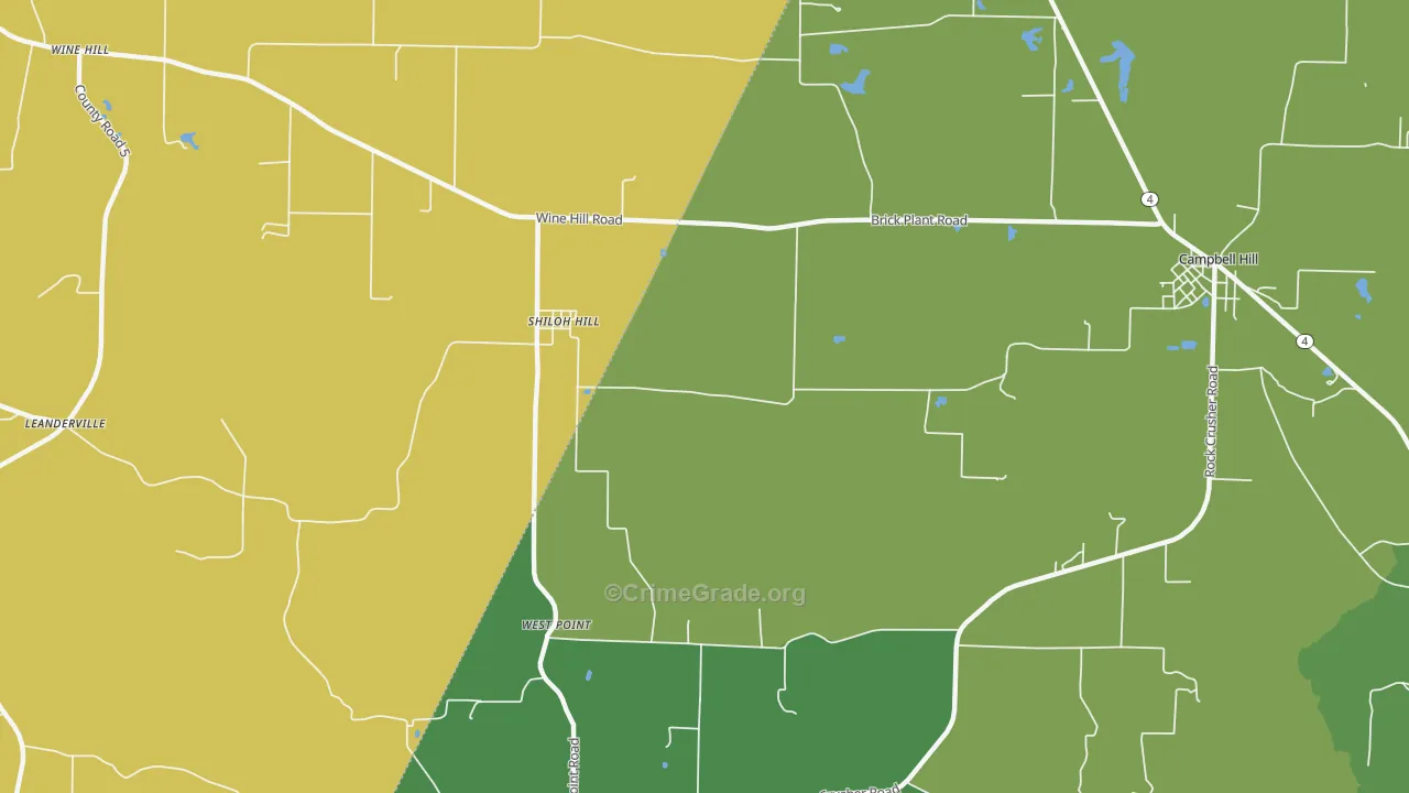 Shiloh Hill, IL Map of Assault Rates