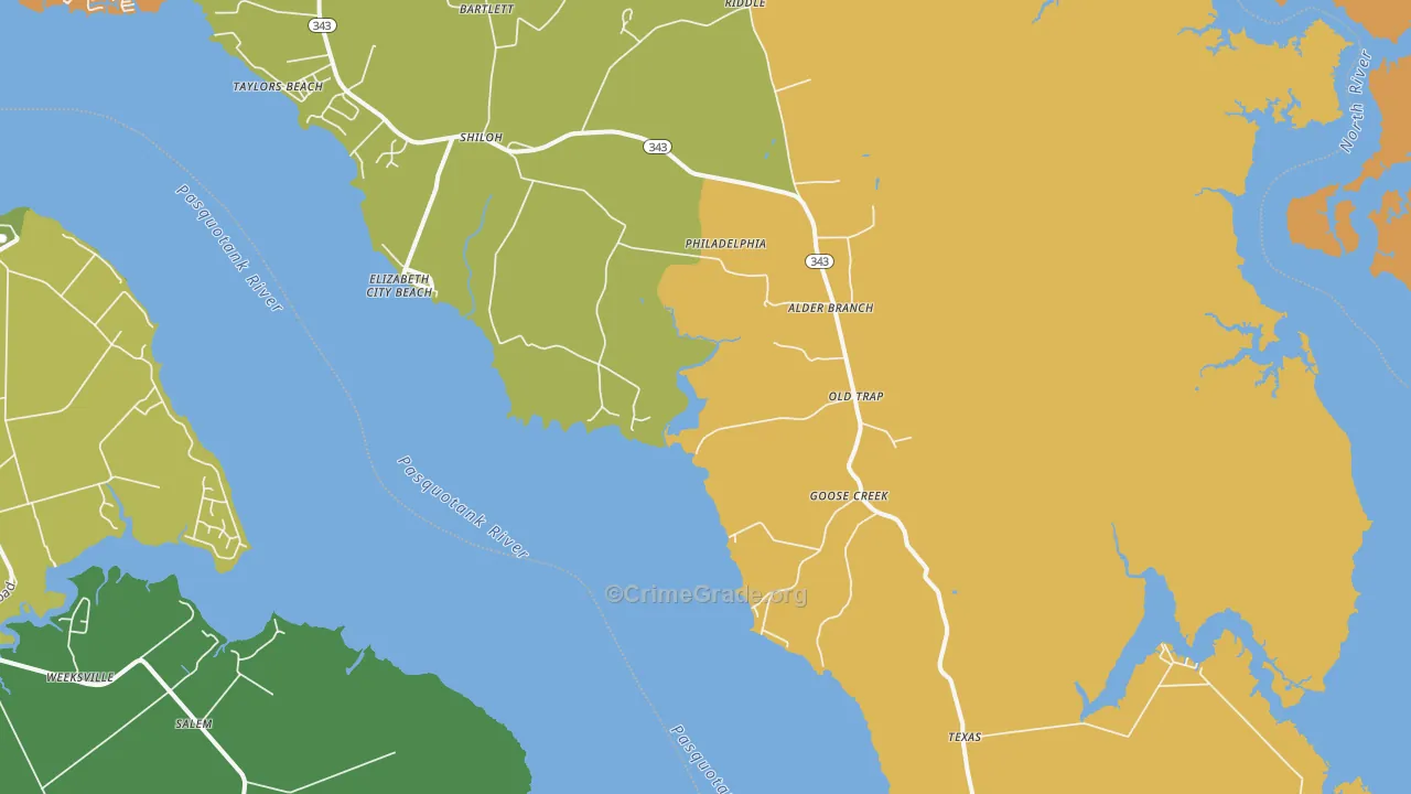 Shiloh, NC Map of Assault Rates