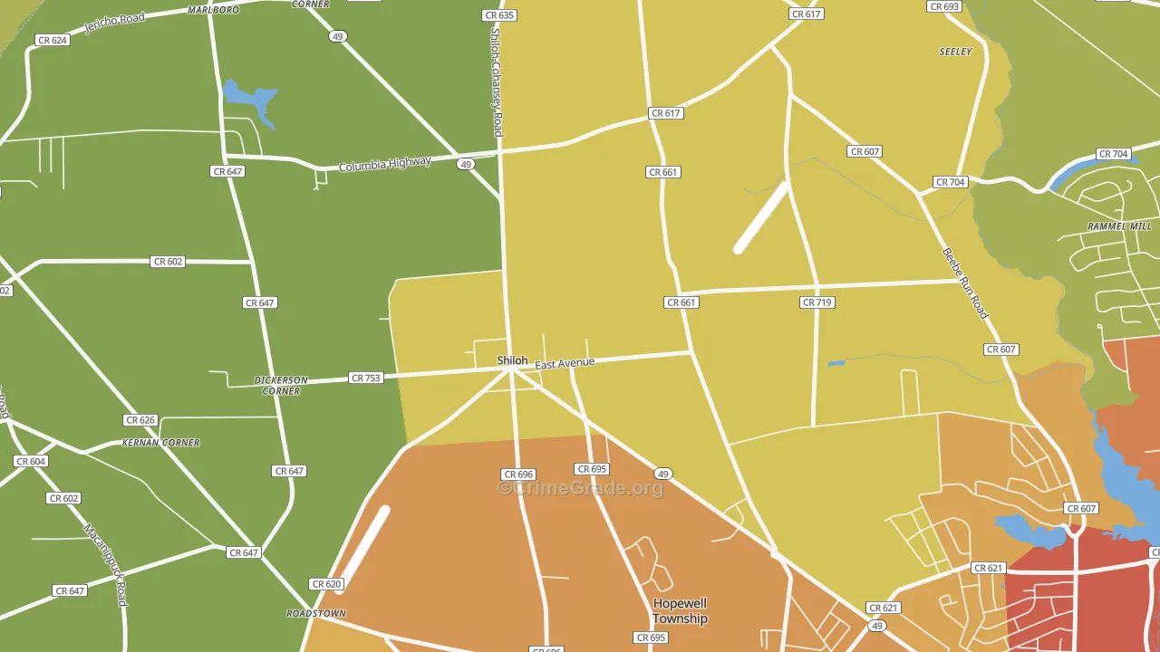 Shiloh, NJ Map of Assault Rates