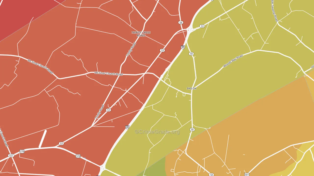 Shiloh, SC Map of Assault Rates