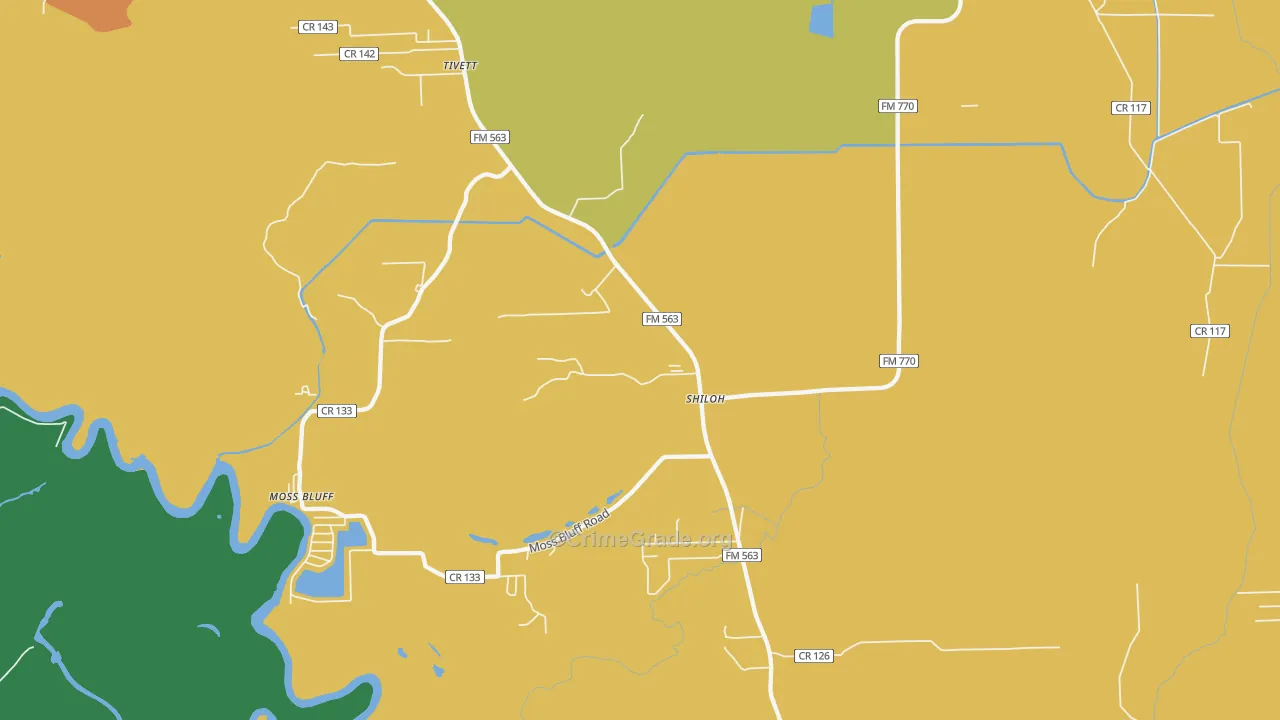 Shiloh, TX Map of Assault Rates