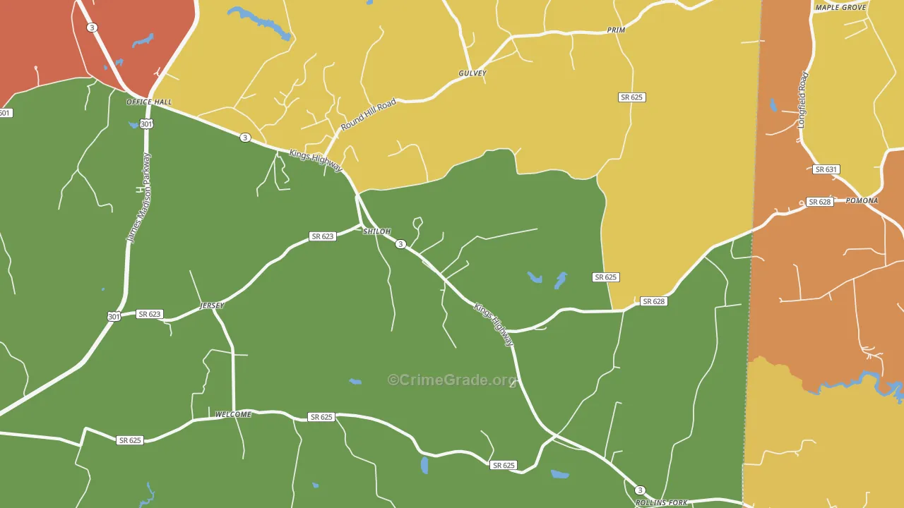 Shiloh, VA Map of Assault Rates