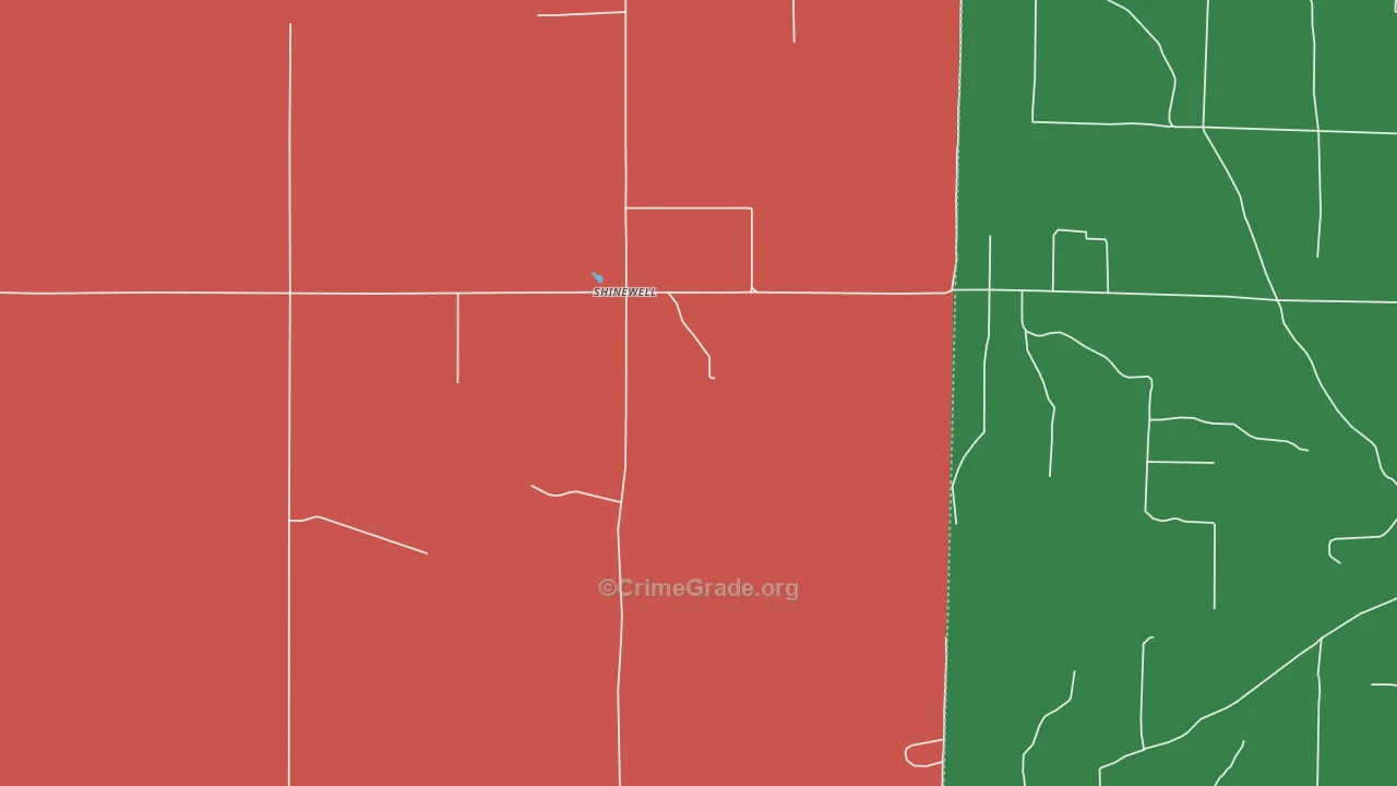 Shinewell, OK Map of Assault Rates