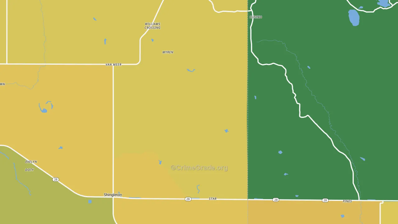 Shingleton, MI Map of Assault Rates