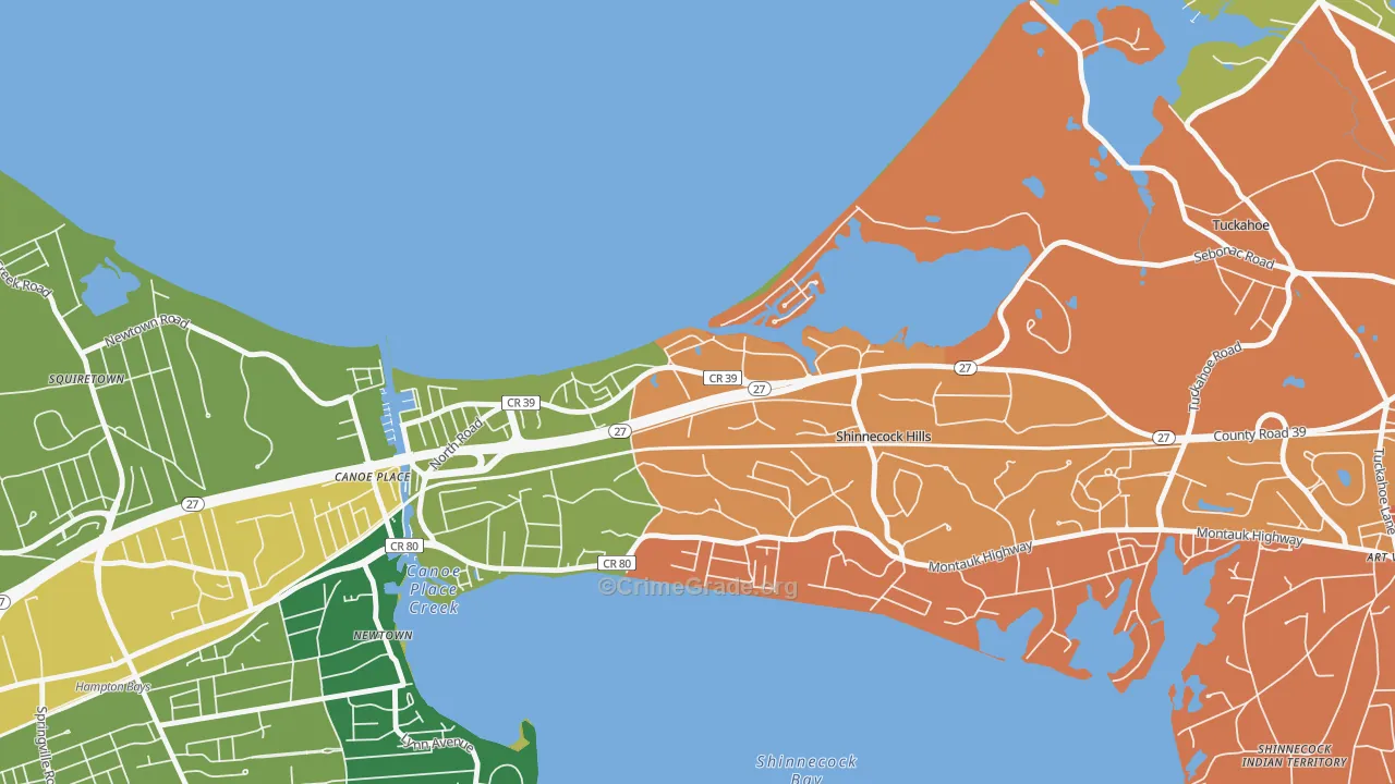 Shinnecock Hills, NY Map of Assault Rates