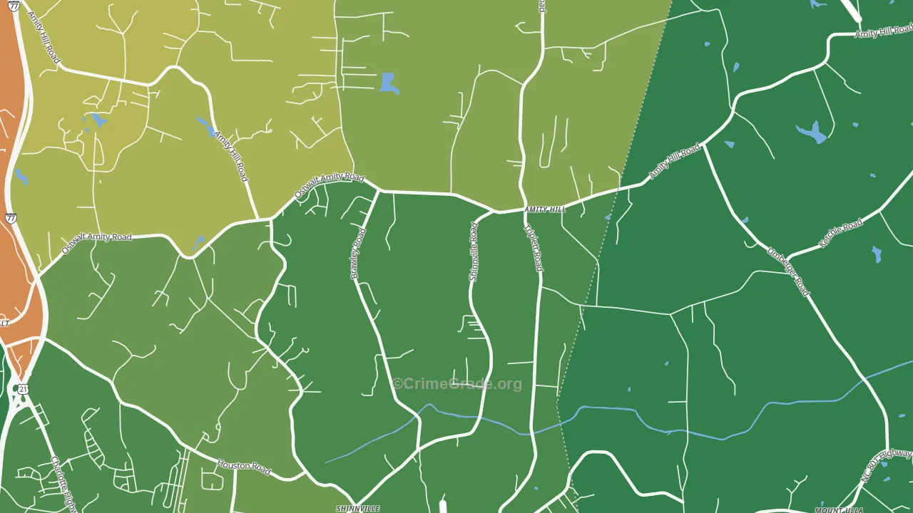 Shinnville, NC Map of Assault Rates