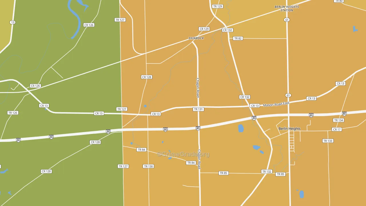 Shinrock, OH Map of Assault Rates