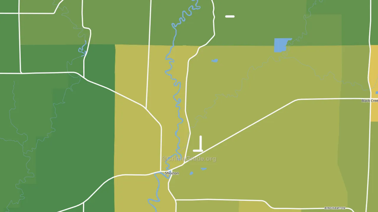 Shiocton, WI Map of Assault Rates