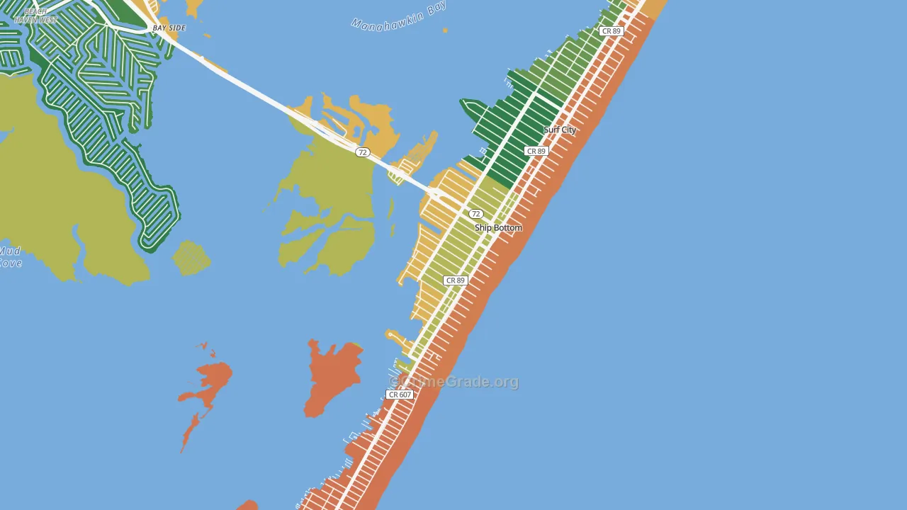 Ship Bottom, NJ Map of Assault Rates