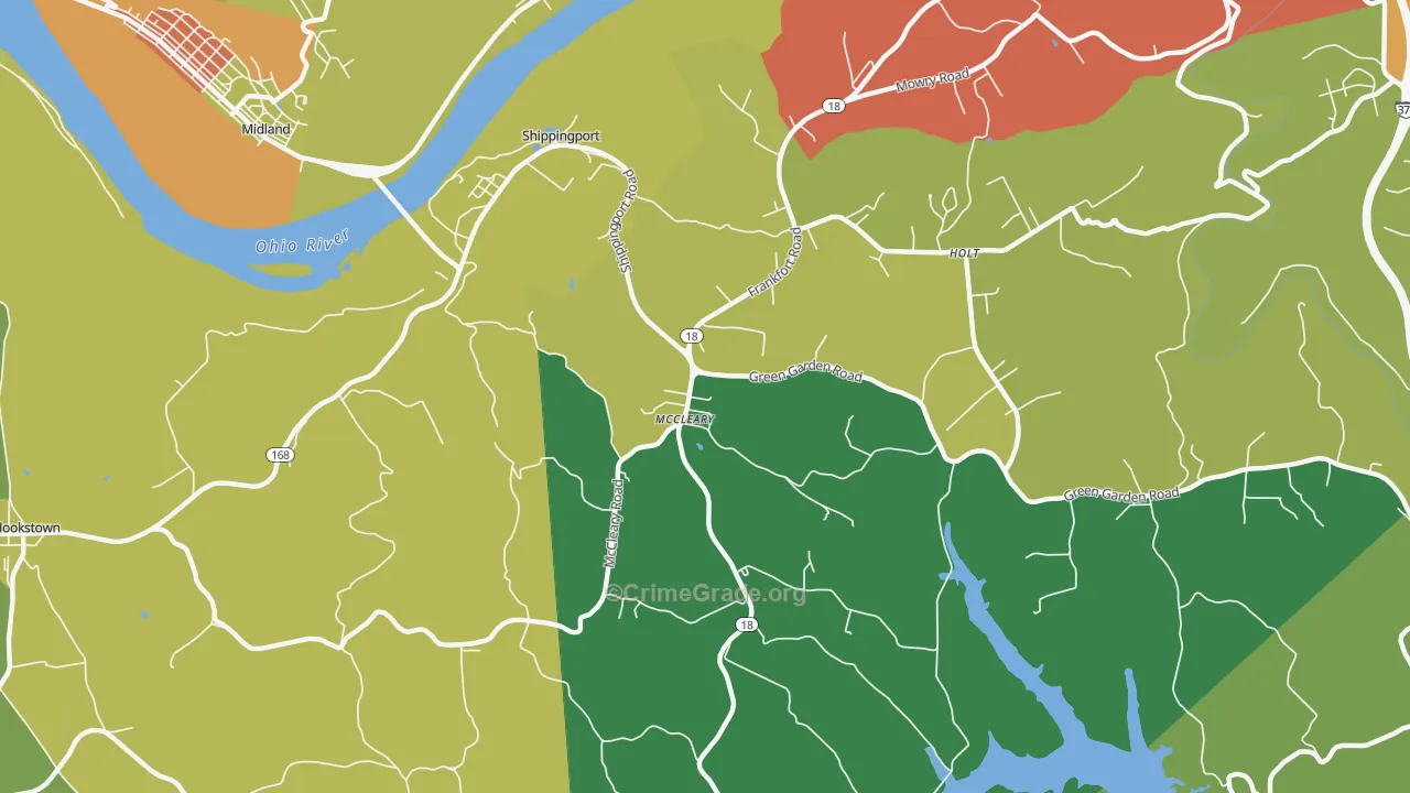 Shippingport, PA Map of Assault Rates