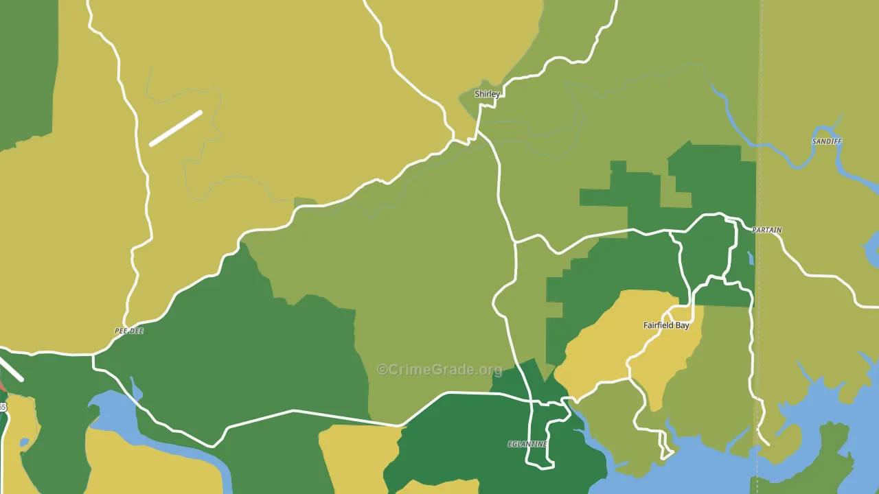 Shirley, AR Map of Assault Rates