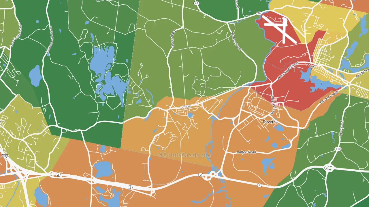 Shirley, MA Map of Assault Rates
